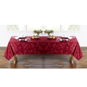 new Autumn Medley WINE-color 60 x 144 inch Damask Tablecloth (Seats 12 to 14)